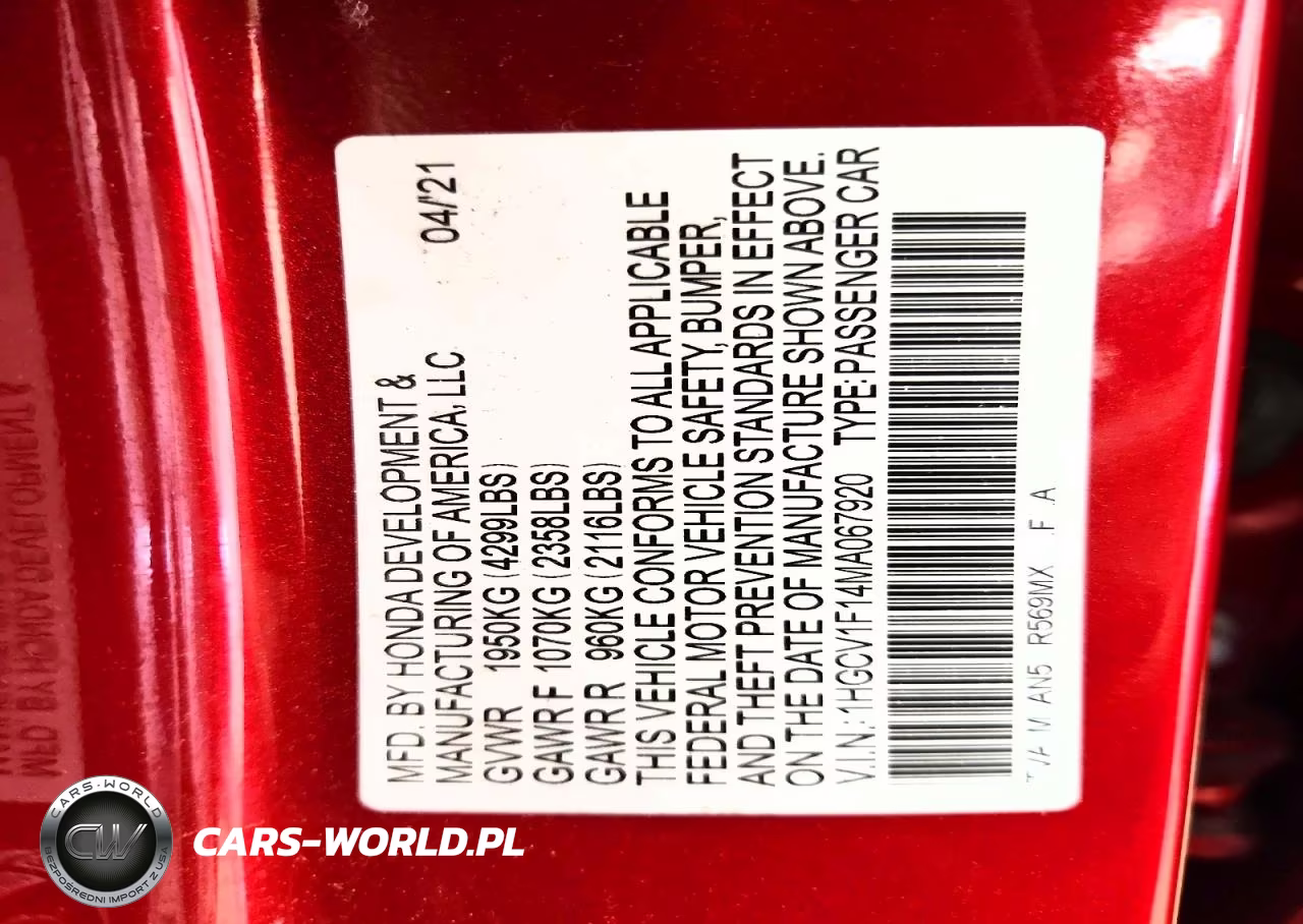 2021 Honda Accord Lx VIN:1HGCV1F14MA067920 - 12