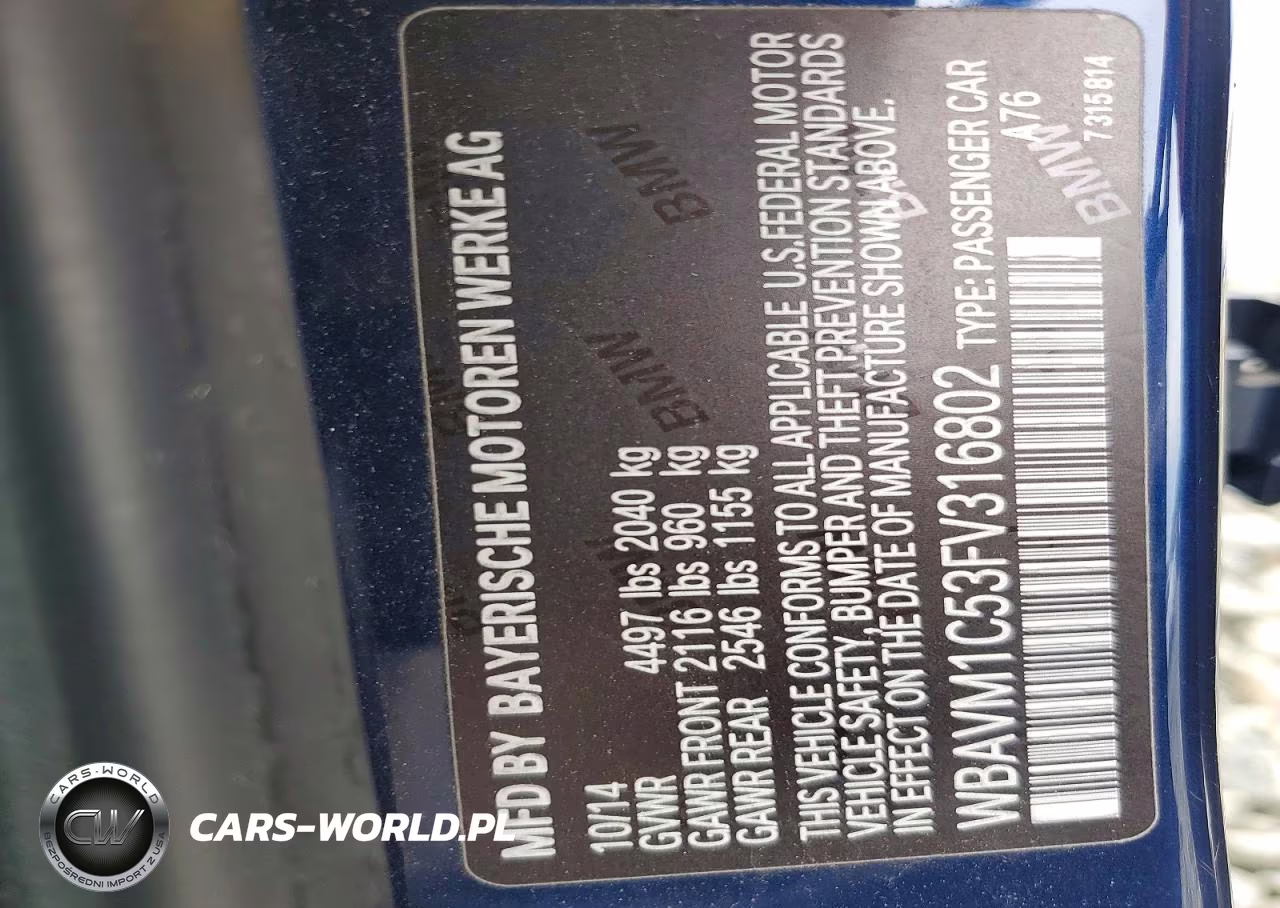 2015 BMW X1 Sdrive28I VIN:WBAVM1C53FV316802 - 12