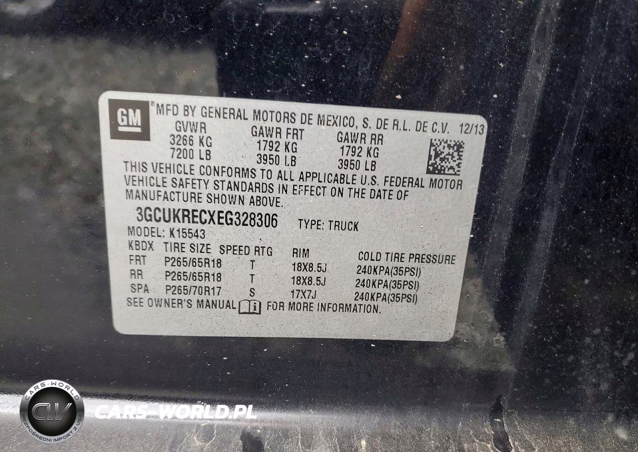 2014 Chevrolet Silverado K1500 Lt VIN:3GCUKRECXEG328306 - 12