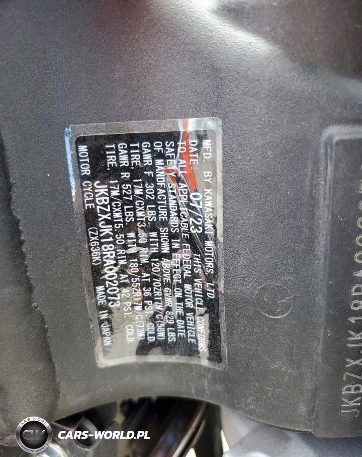 2024 Kawasaki Zx636 K VIN:JKBZXJK18RA002073 - 9