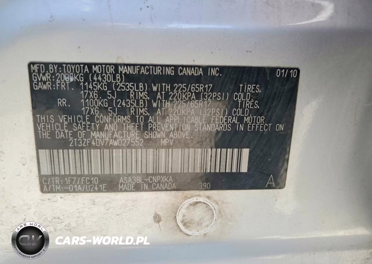 2010 Toyota Rav4 Base VIN:2T3ZF4DV7AW027552 - 12