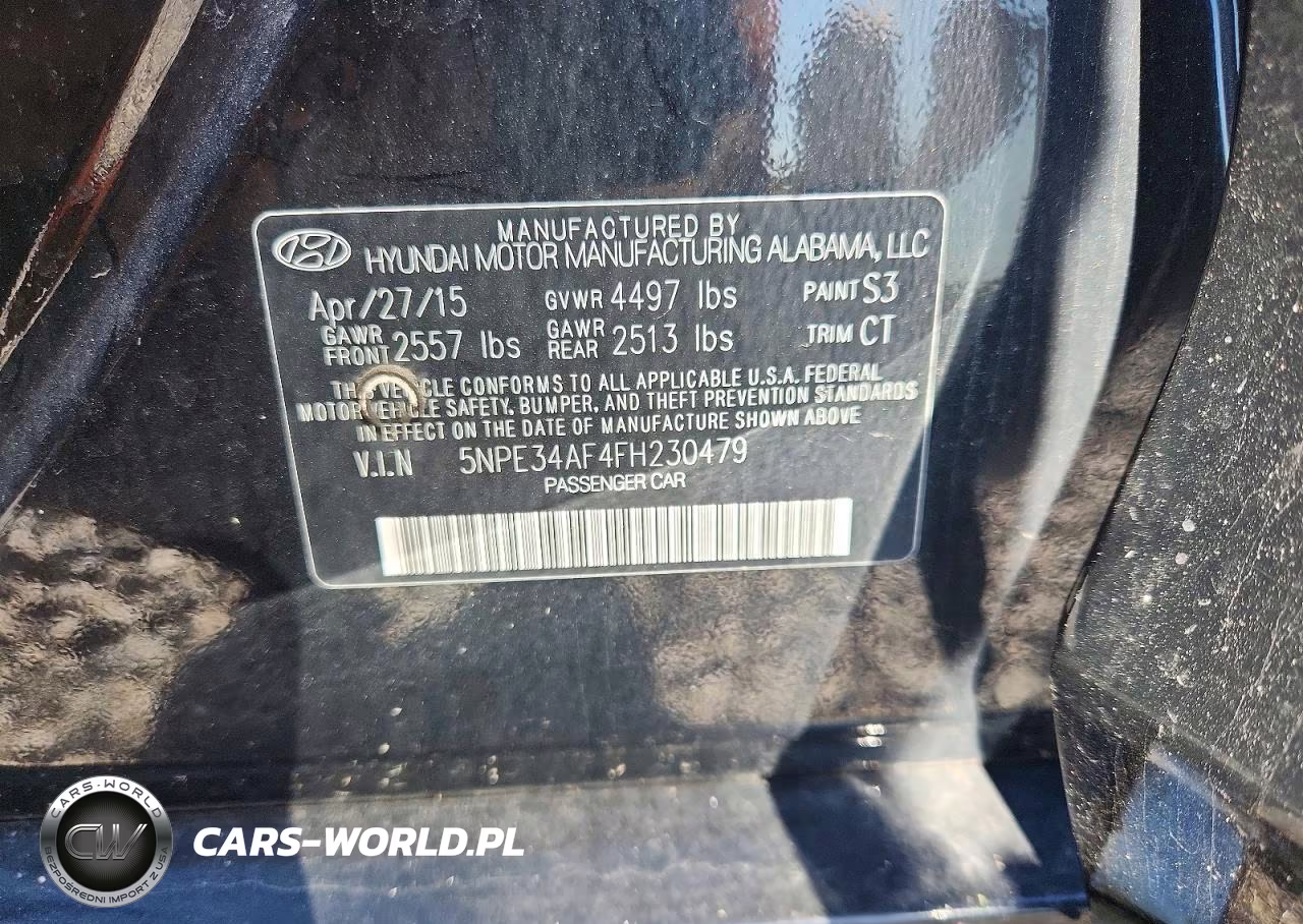 2015 Hyundai Sonata Sport VIN:5NPE34AF4FH230479 - 12