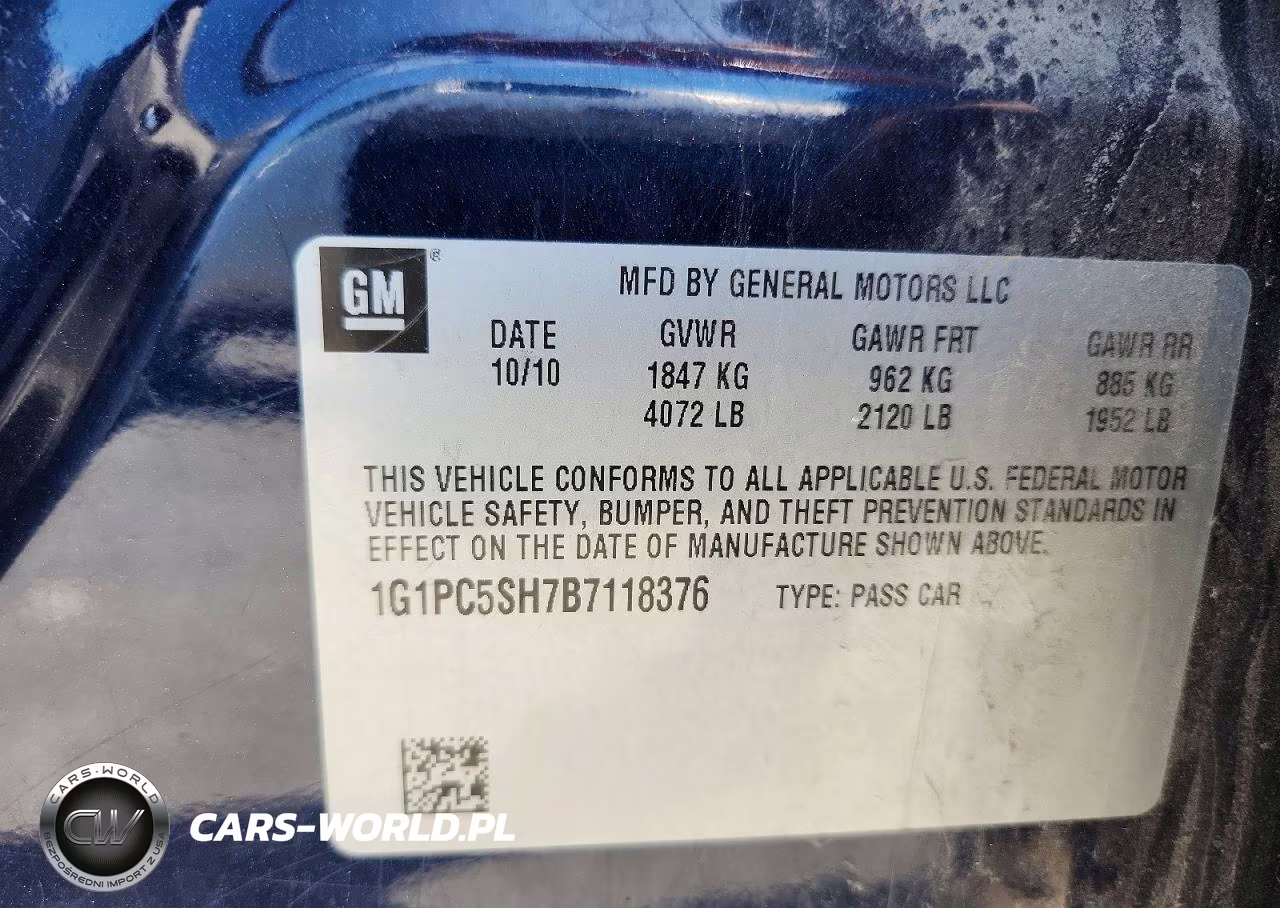 2011 Chevrolet Cruze Ls VIN:1G1PC5SH7B7118376 - 12