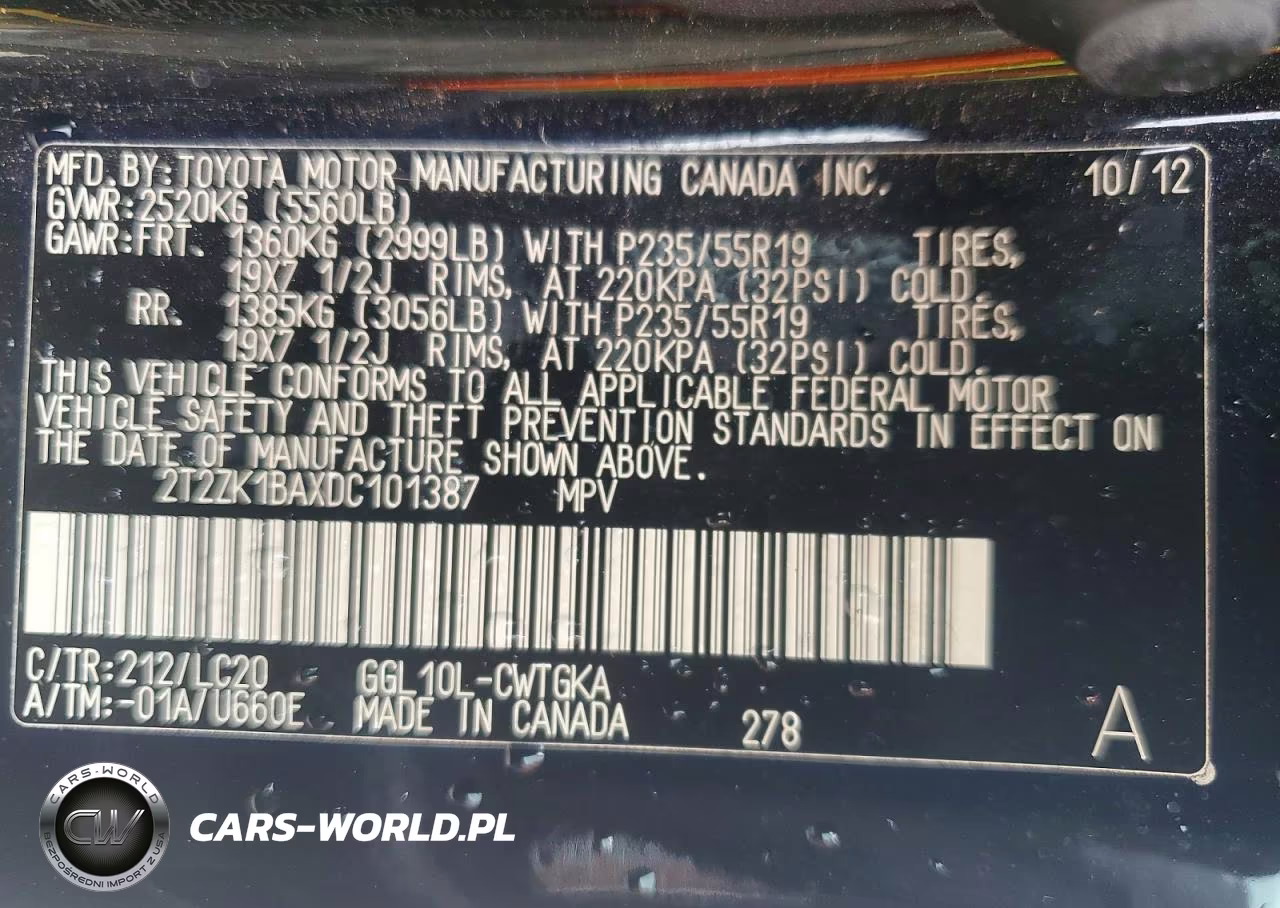 2013 Lexus Rx 350 VIN:2T2ZK1BAXDC101387 - 13