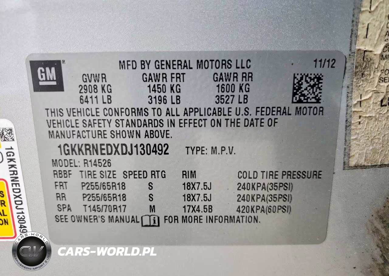 2013 GMC Acadia Sle VIN:1GKKRNEDXDJ130492 - 13