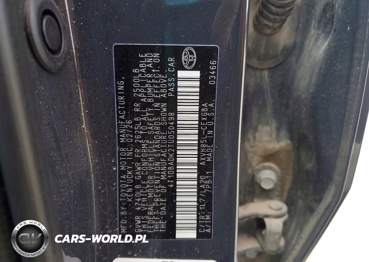 2026 Toyota Camry Xle VIN:4T1DBADK2TU050498 - 12