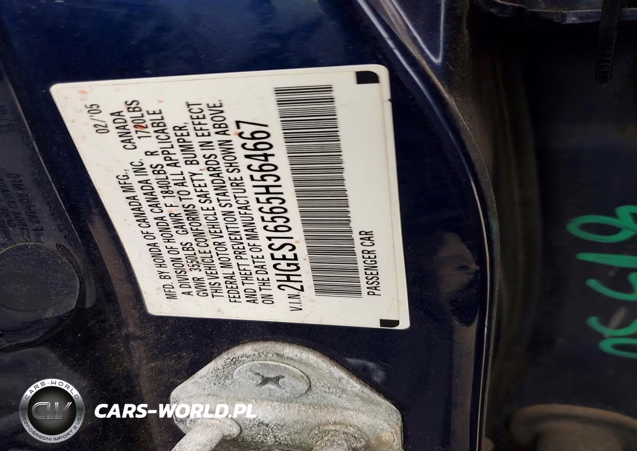 2005 Honda Civic Lx VIN:2HGES16565H564667 - 12