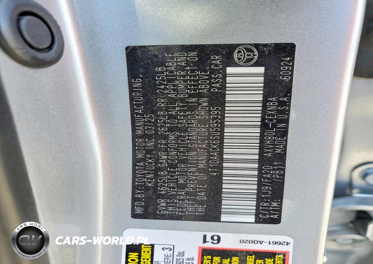 2025 Toyota Camry Le VIN:4T1DAACK6SU595395 - 13