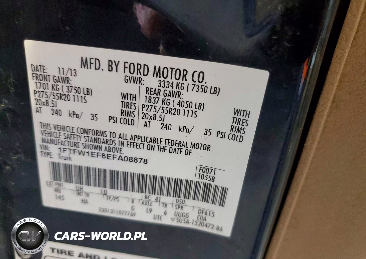 2014 Ford F150 Supercrew VIN:1FTFW1EF8EFA08878 - 12