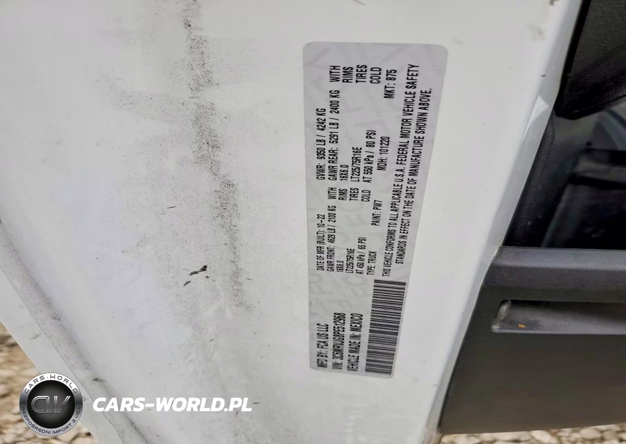 2023 Ram Promaster 3500 Delivery Van VIN:3C6MRVJG8PE512968 - 12