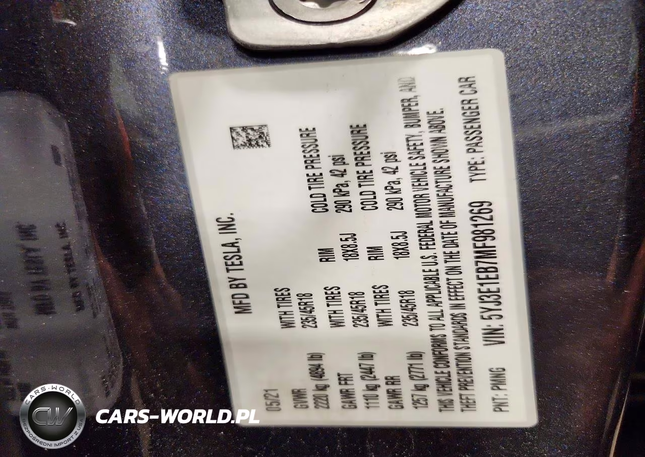 2021 Tesla Model 3 VIN:5YJ3E1EB7MF981269 - 12