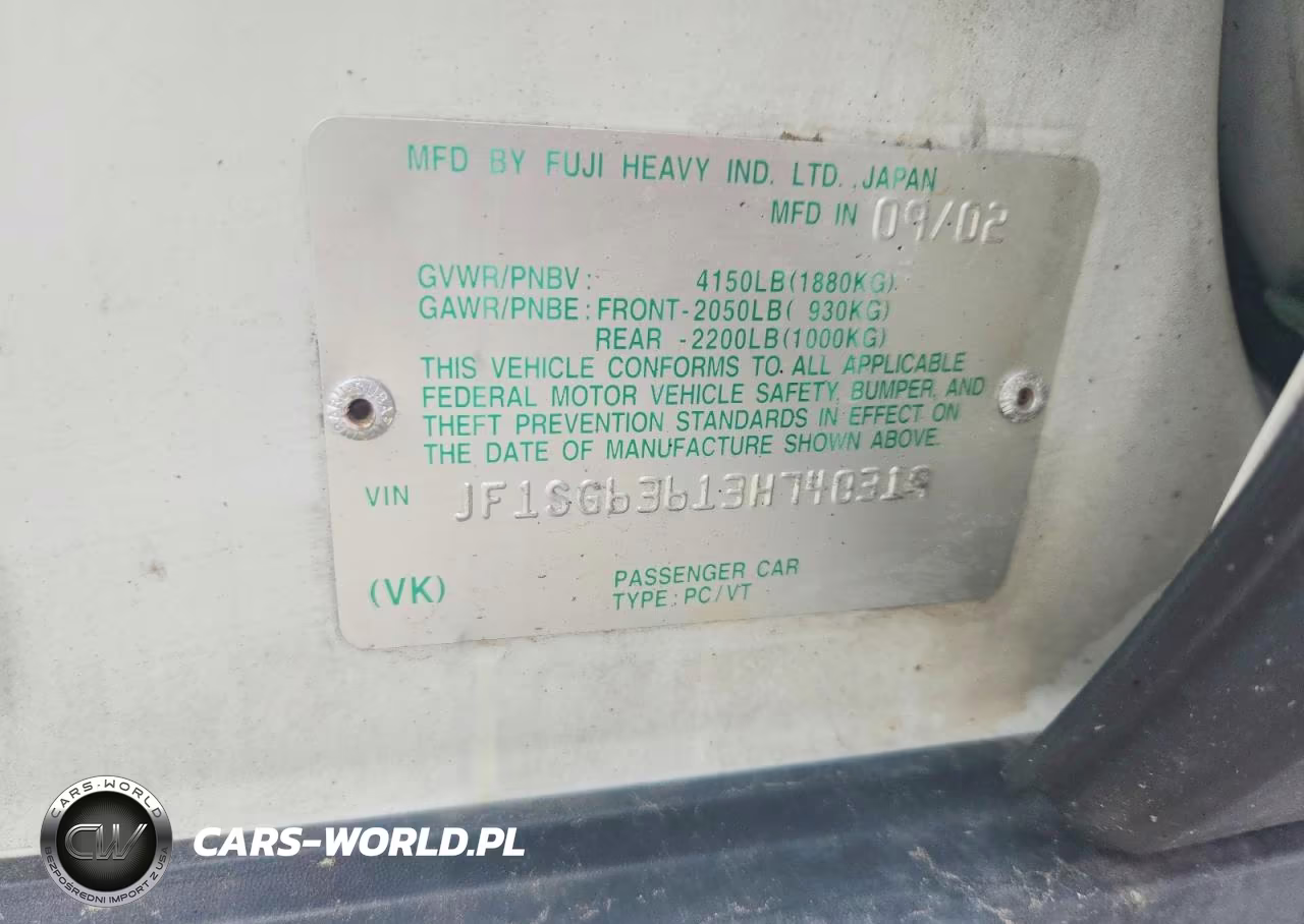 2003 SUBARU FORESTER X VIN:JF1SG63613H740319 - 13