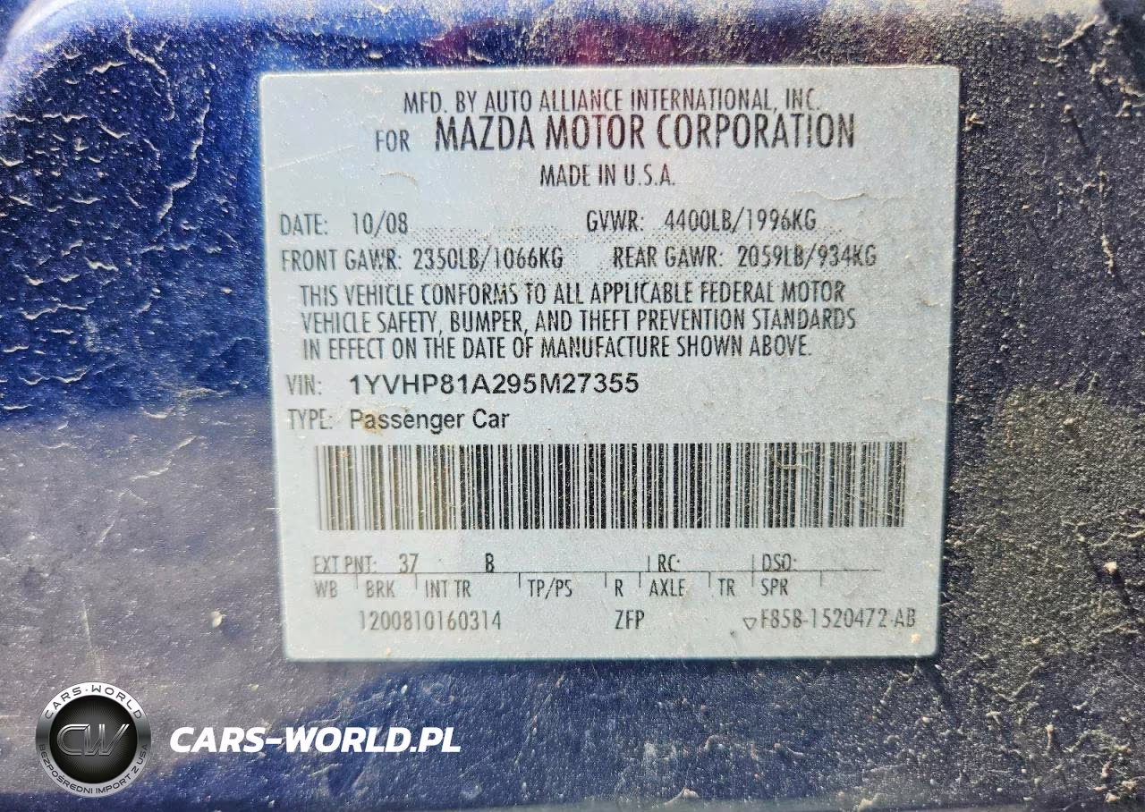 2009 Mazda 6 I VIN:1YVHP81A295M27355 - 13