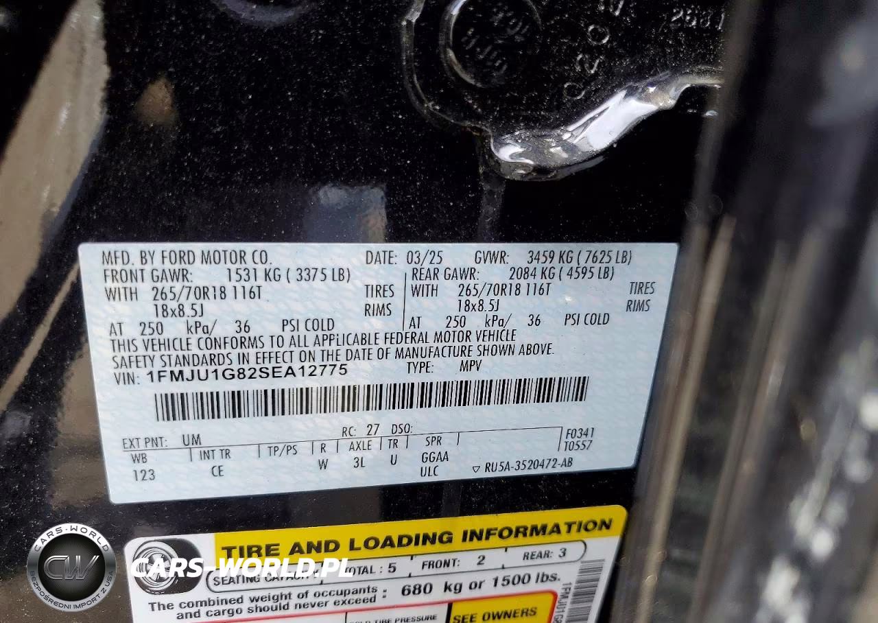 2025 Ford Expedition Xl VIN:1FMJU1G82SEA12775 - 12