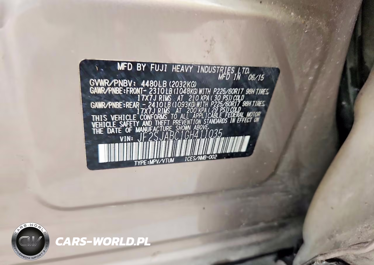 2016 Subaru Forester 2.5I VIN:JF2SJABC1GH411035 - 13