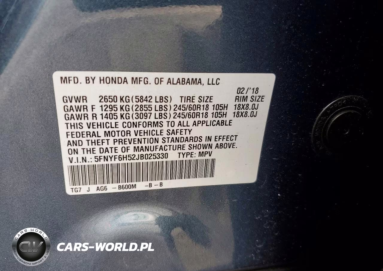 2018 Honda Pilot Exl VIN:5FNYF6H52JB025330 - 14