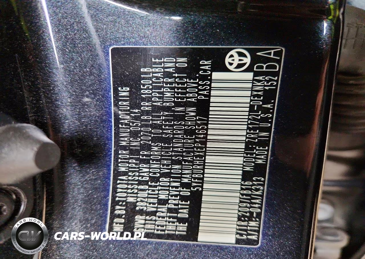 2014 Toyota Corolla Le VIN:5YFBURHEXEP146517 - 13