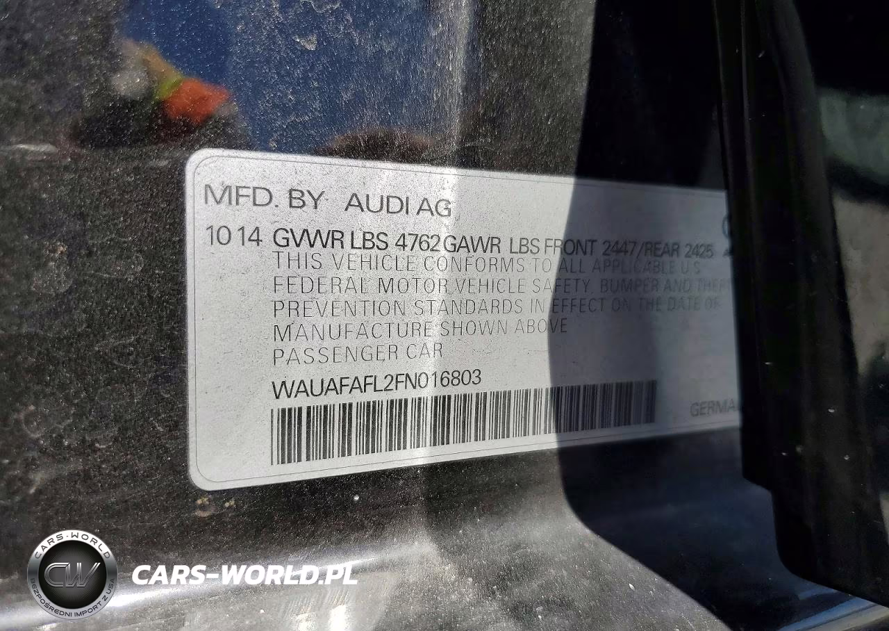 2015 Audi A4 Premium VIN:WAUAFAFL2FN016803 - 12