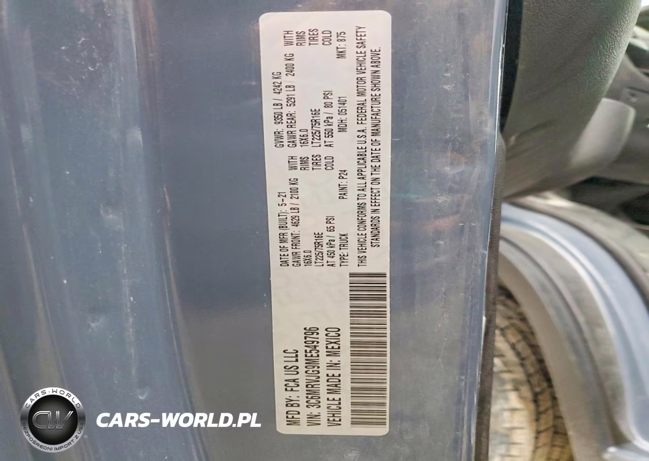 2021 Ram Promaster 3500 3500 High VIN:3C6MRVJG9ME549796 - 13