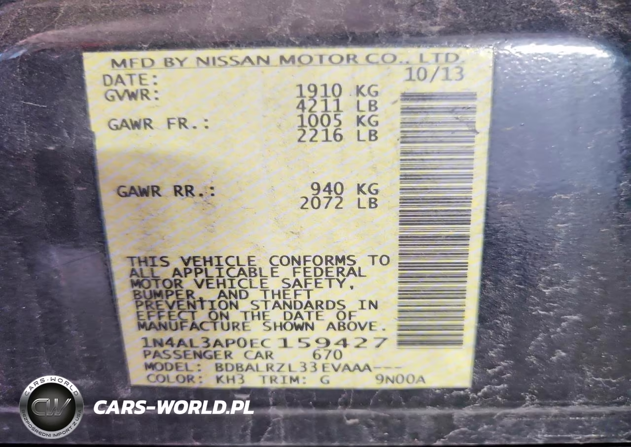 2014 Nissan Altima 2.5 S VIN:1N4AL3AP0EC159427 - 12