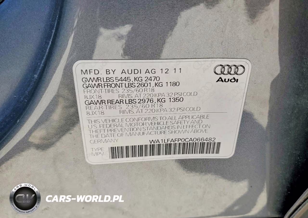 2012 Audi Q5 Premium Plus VIN:WA1LFAFP0CA066482 - 13