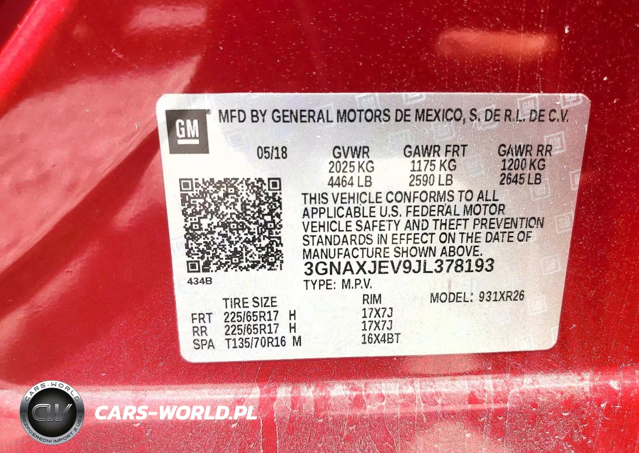 2018 Chevrolet Equinox Lt VIN:3GNAXJEV9JL378193 - 12