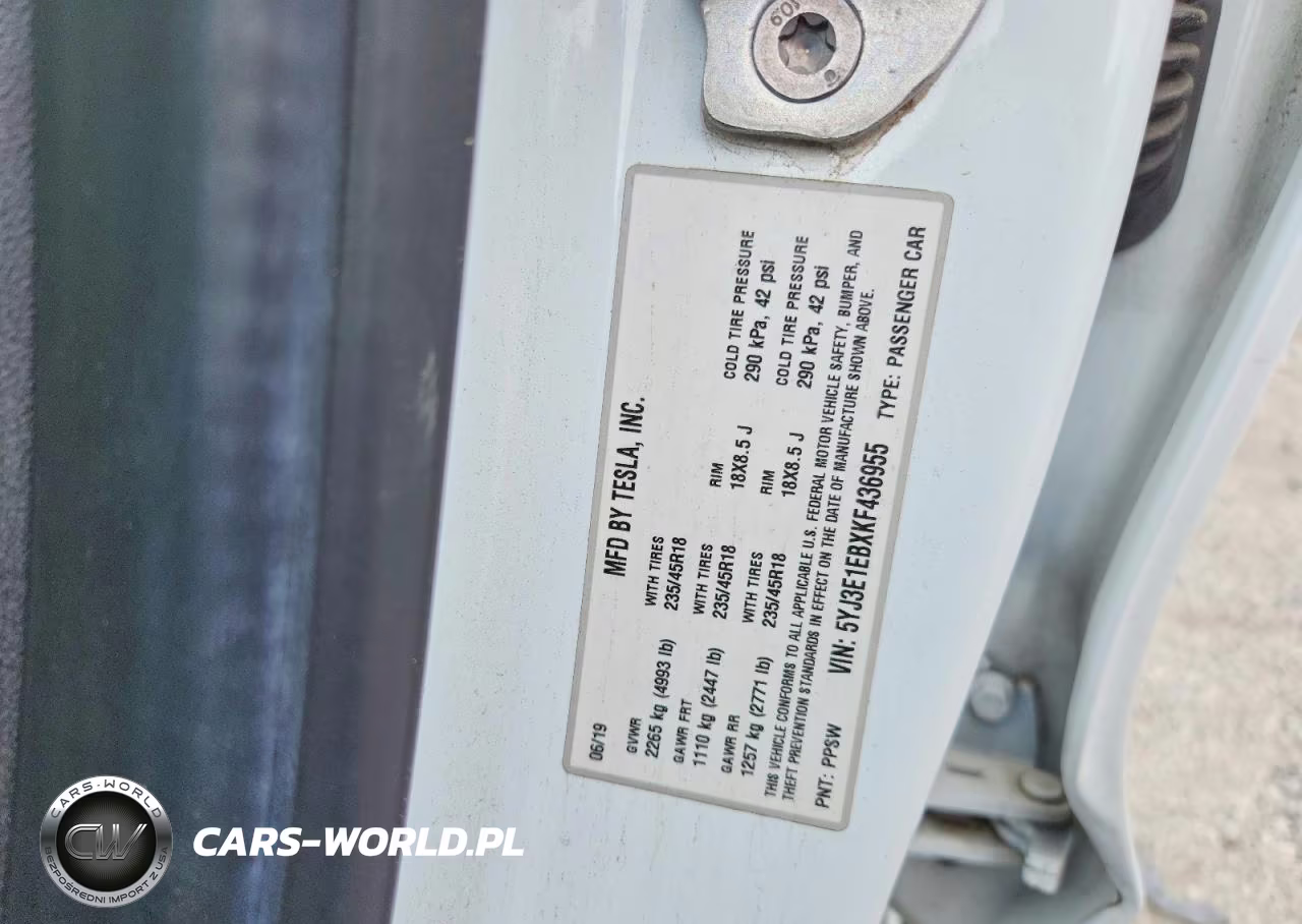 2019 Tesla Model 3 VIN:5YJ3E1EBXKF436955 - 13