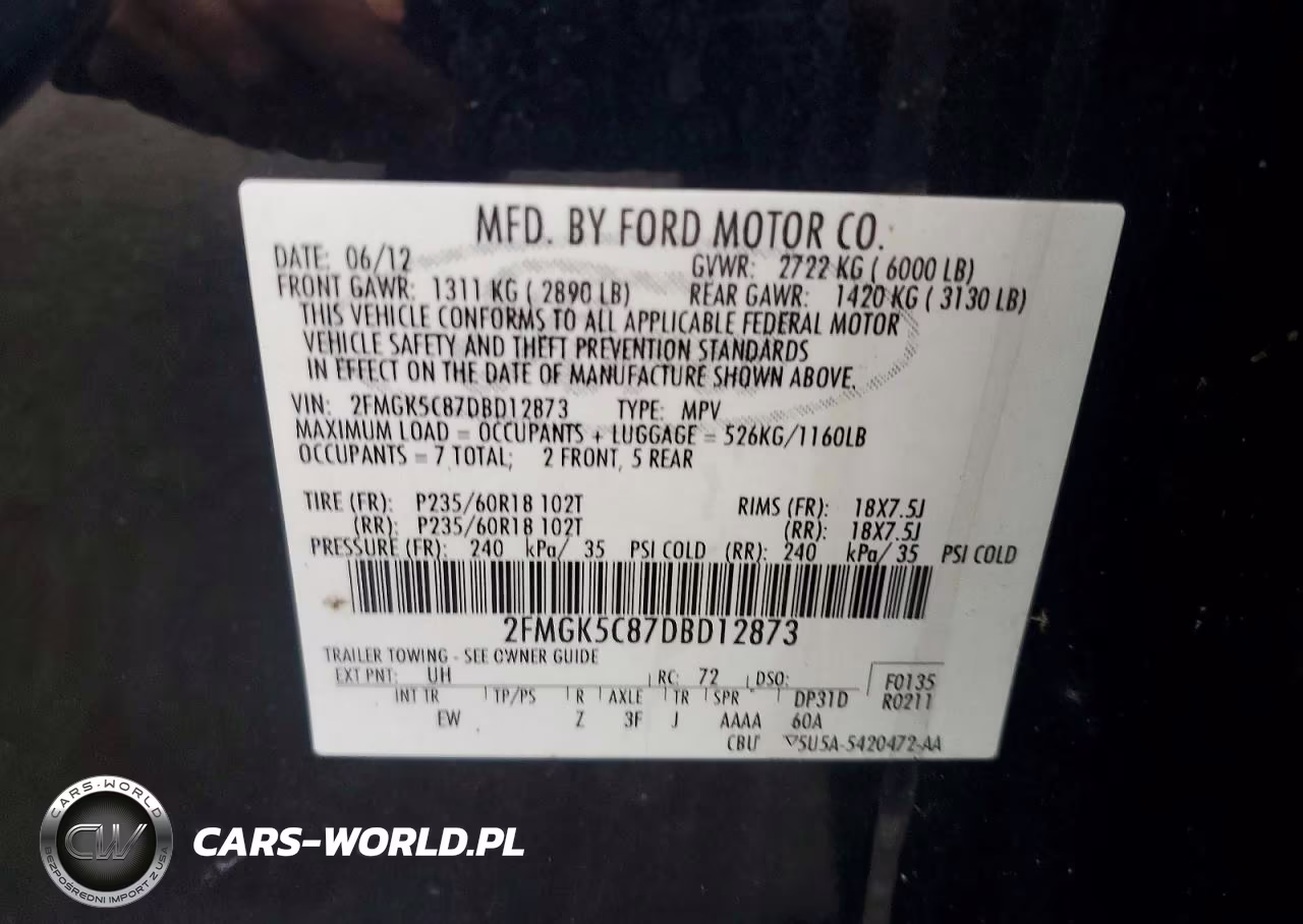 2013 Ford Flex Sel VIN:2FMGK5C87DBD12873 - 13