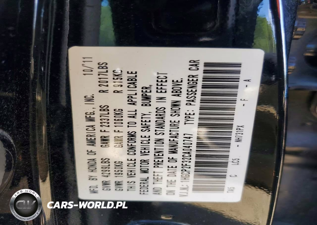 2012 Honda Accord Lx VIN:1HGCP2F32CA040747 - 12