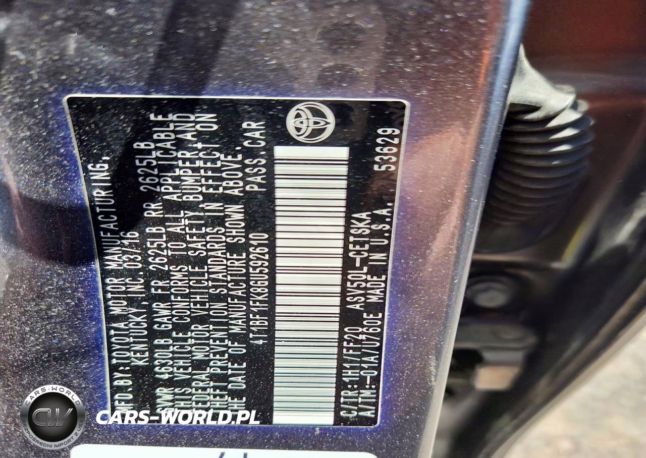 2016 Toyota Camry VIN:4T1BF1FK8GU592610 - 12