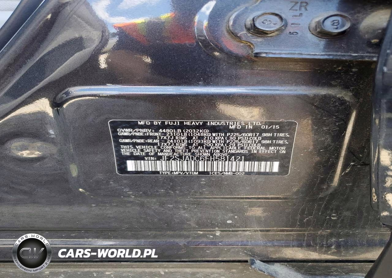 2015 Subaru Forester 2.5I Premium VIN:JF2SJADC6FH581421 - 13