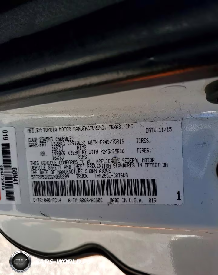 2016 Toyota Tacoma Sr5 VIN:5TFRX5GN3GX055299 - 12