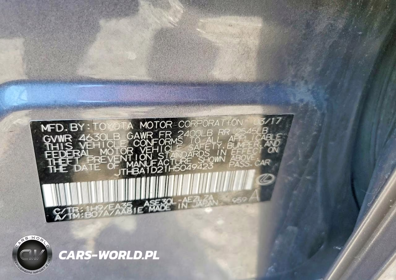 2017 Lexus Is 200T VIN:JTHBA1D21H5049423 - 12