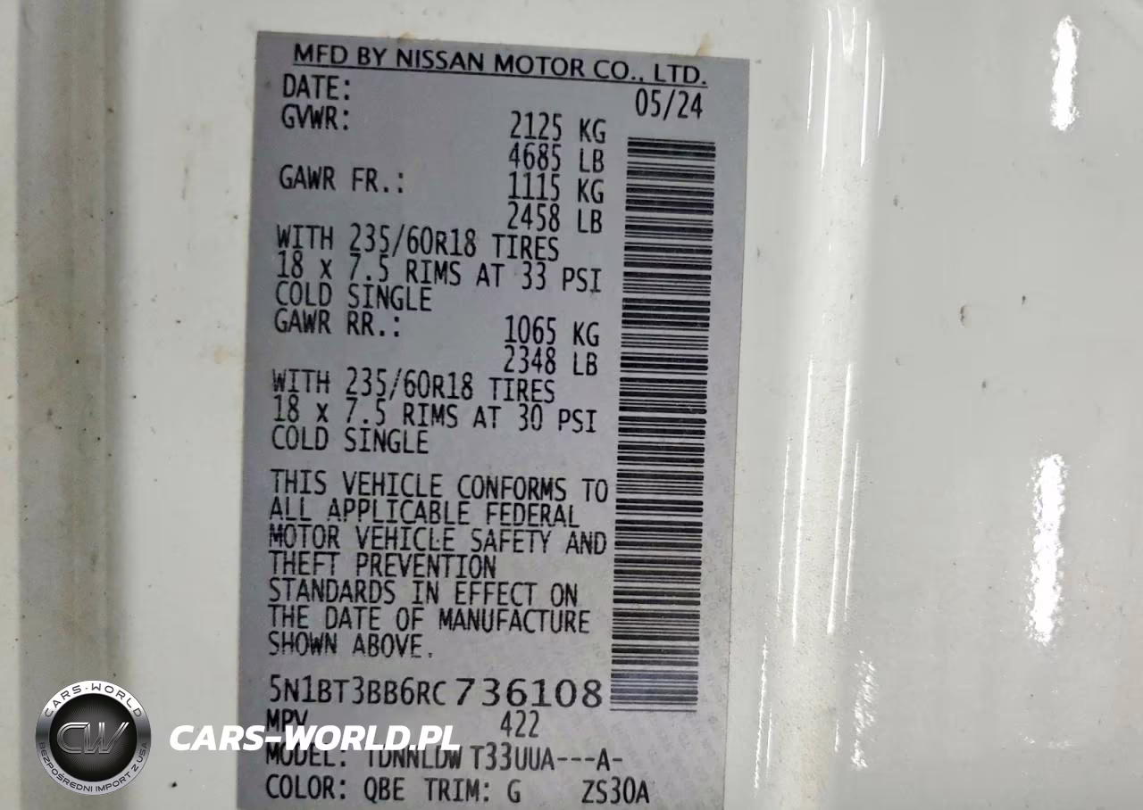 2024 Nissan Rogue Sv VIN:5N1BT3BB6RC736108 - 13