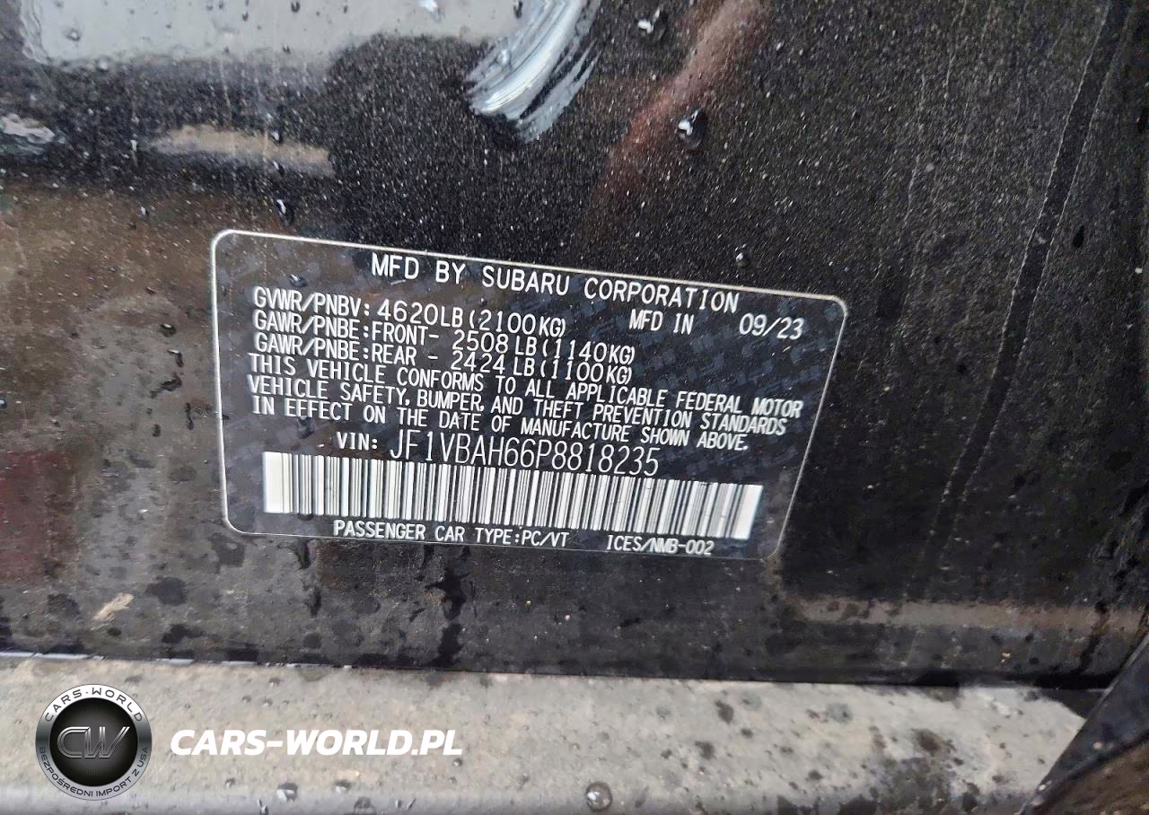 2023 Subaru Wrx Premium VIN:JF1VBAH66P8818235 - 12