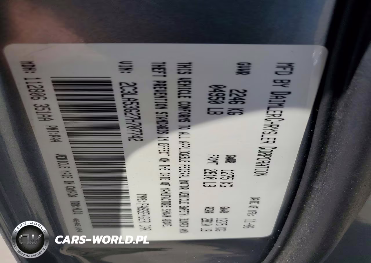 2007 Chrysler 300 Touring VIN:2C3LA53G27H707742 - 13
