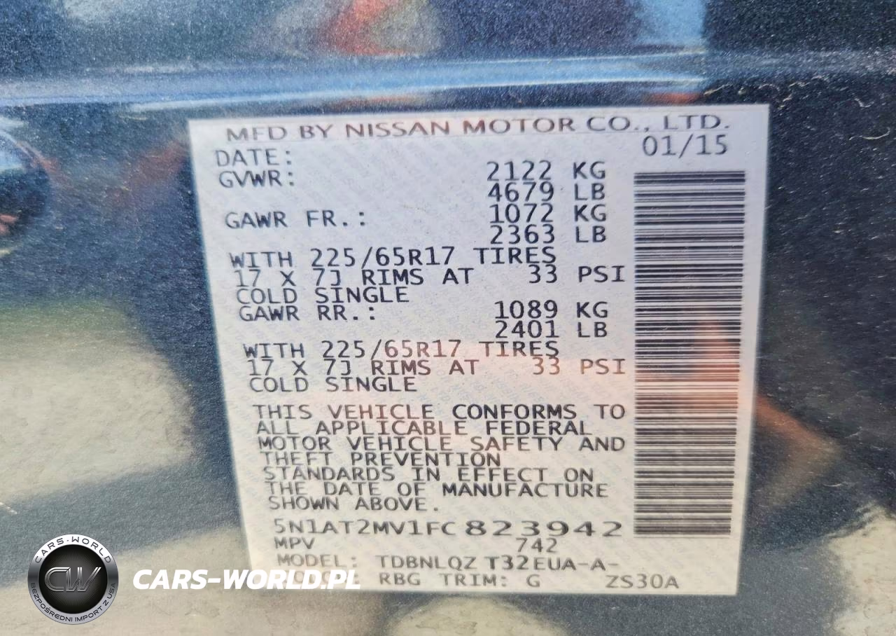 2015 Nissan Rogue Sv VIN:5N1AT2MV1FC823942 - 13