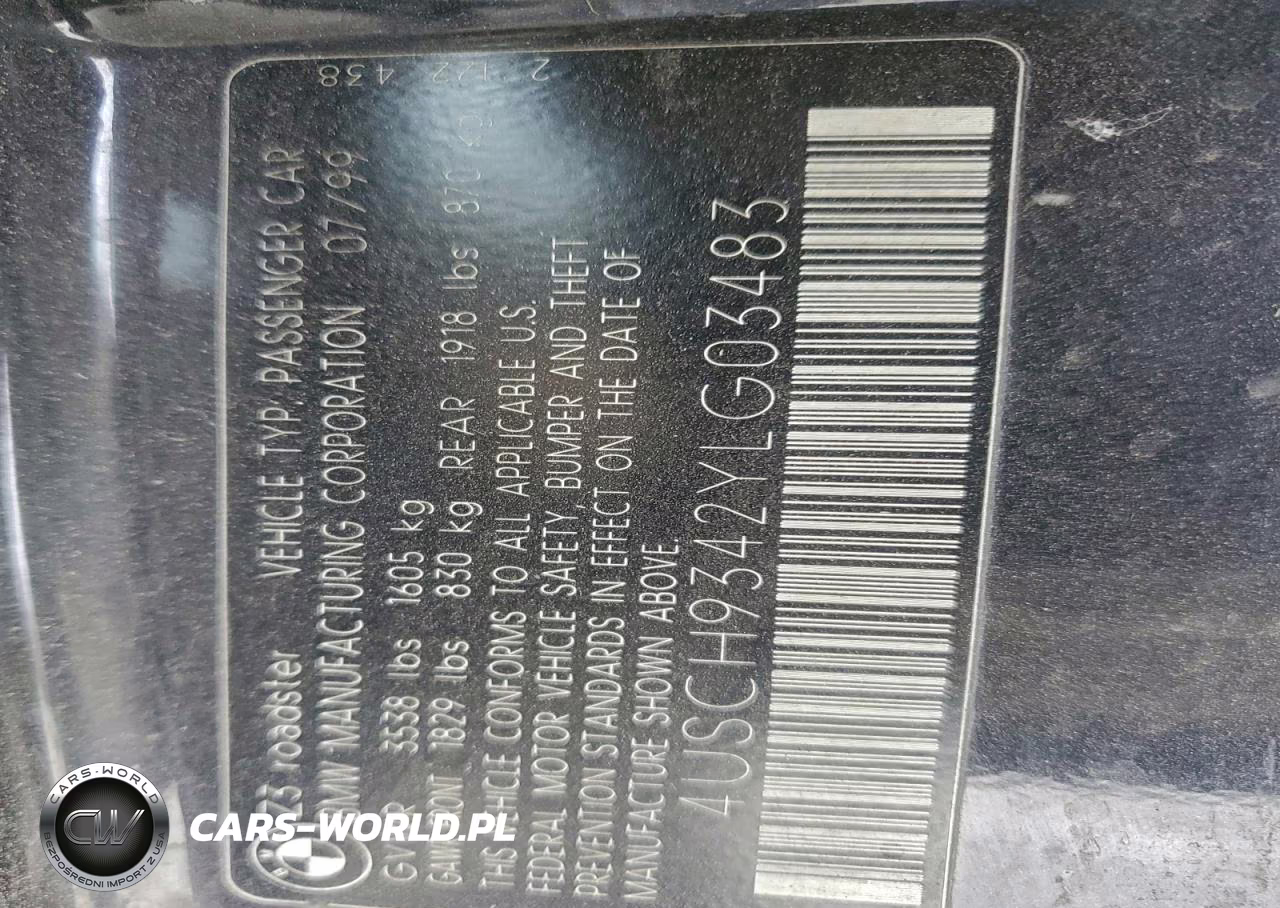 2000 BMW Z3 2.3 VIN:4USCH9342YLG03483 - 12