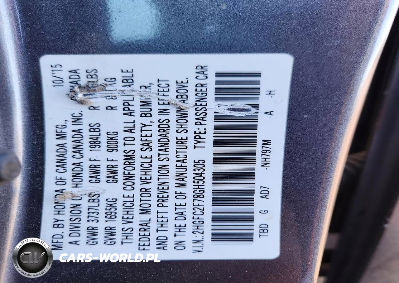 2016 Honda Civic Ex VIN:2HGFC2F78GH504305 - 12