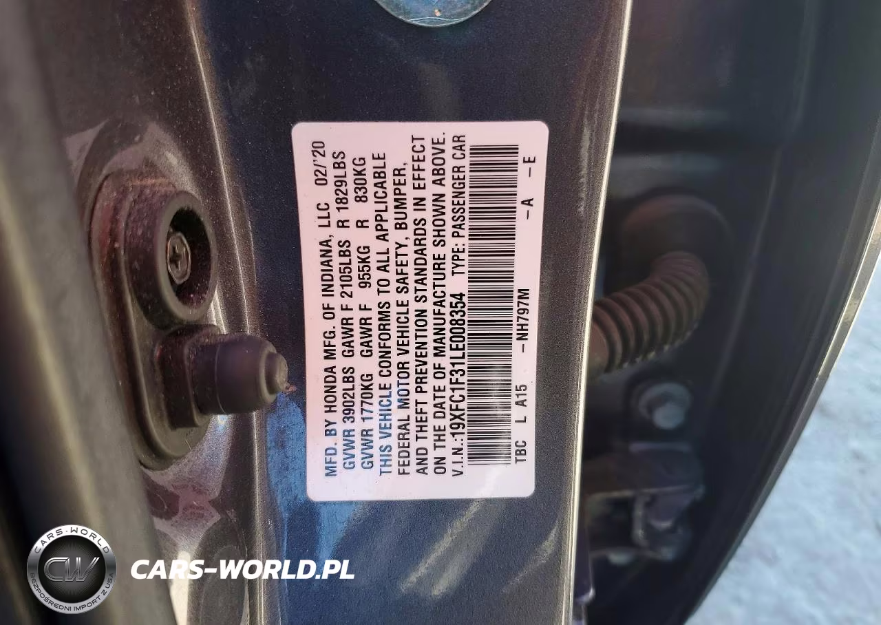 2020 Honda Civic Ex VIN:19XFC1F31LE008354 - 12
