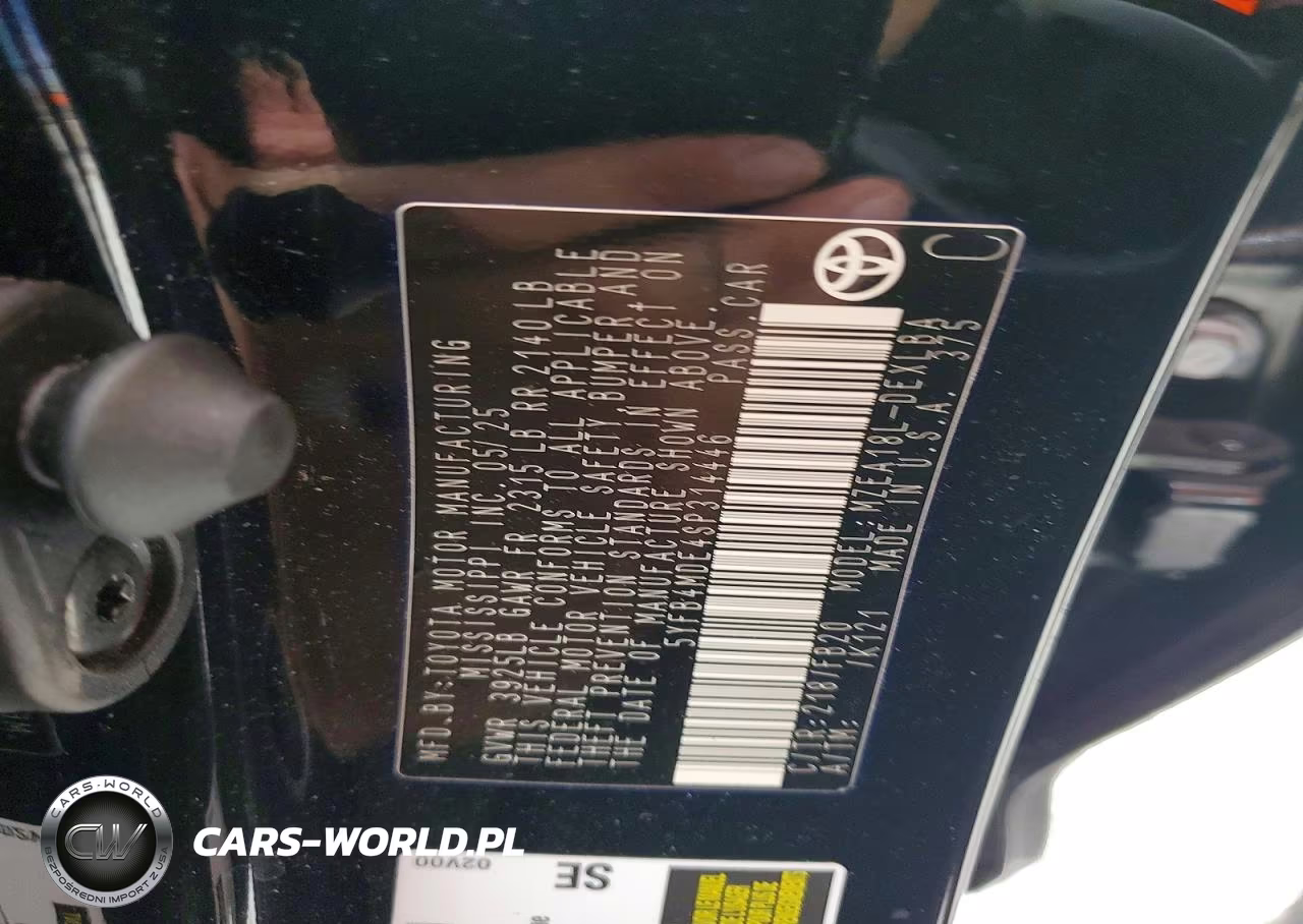 2025 Toyota Corolla Le VIN:5YFB4MDE4SP314446 - 12