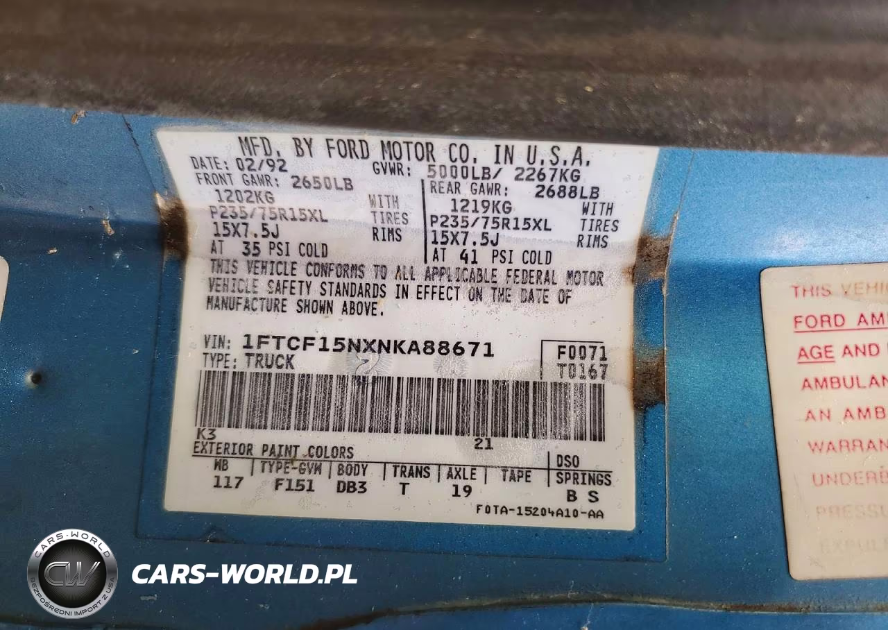 1992 Ford F150 VIN:1FTCF15NXNKA88671 - 12