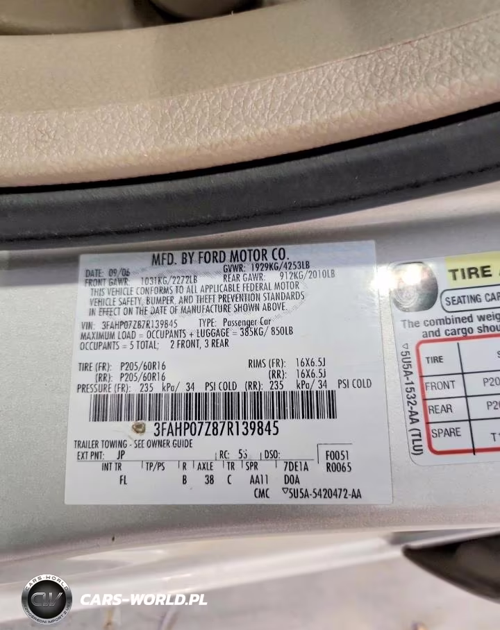 2007 Ford Fusion Se VIN:3FAHP07Z87R139845 - 12