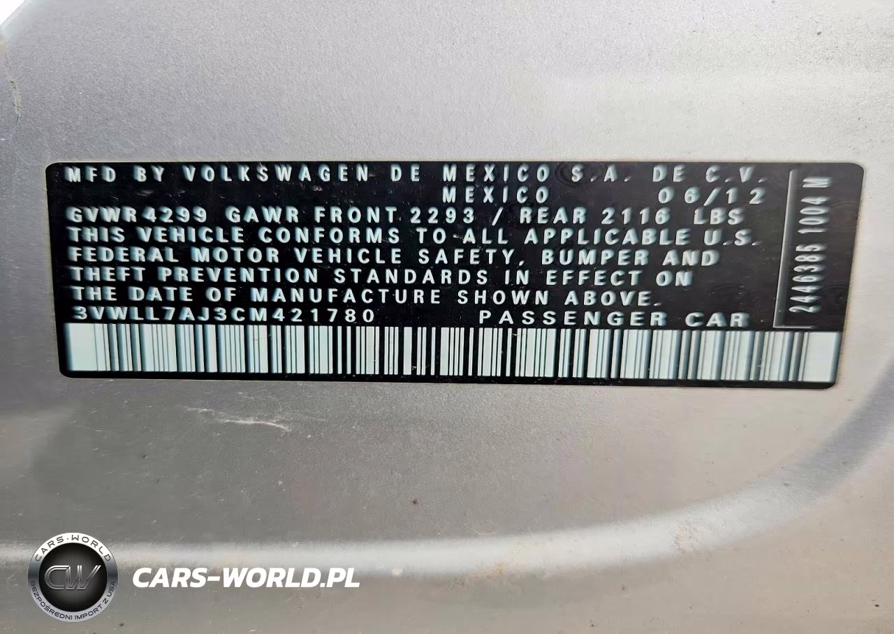 2012 Volkswagen Jetta Tdi VIN:3VWLL7AJ3CM421780 - 12