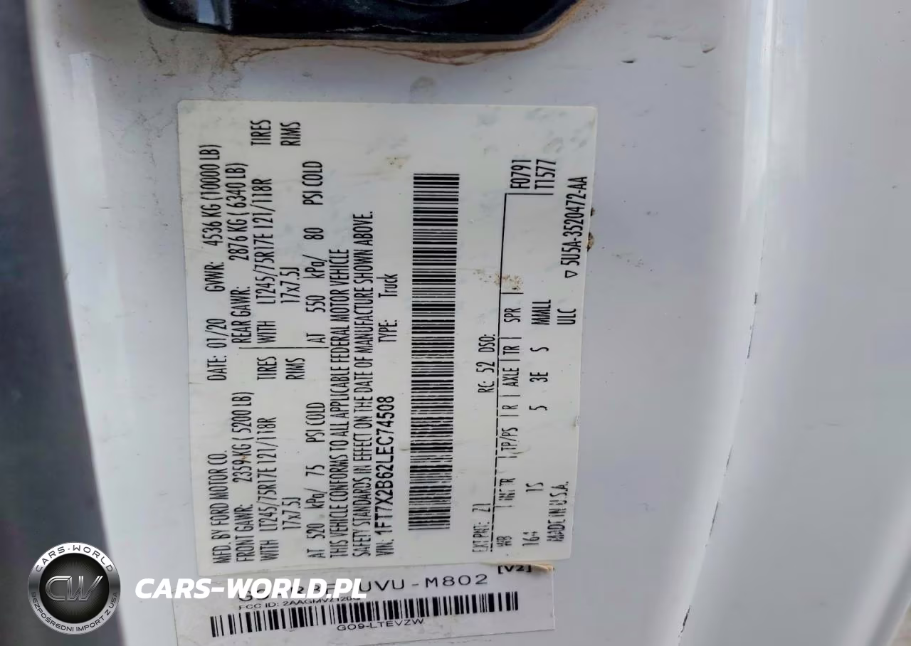 2020 Ford F250 Super Duty VIN:1FT7X2B62LEC74508 - 12