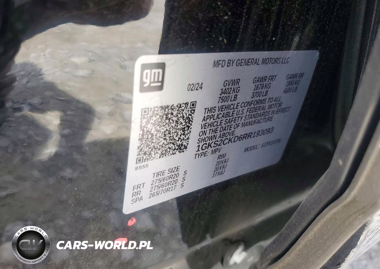 2024 GMC Yukon At4 VIN:1GKS2CKD6RR193093 - 13