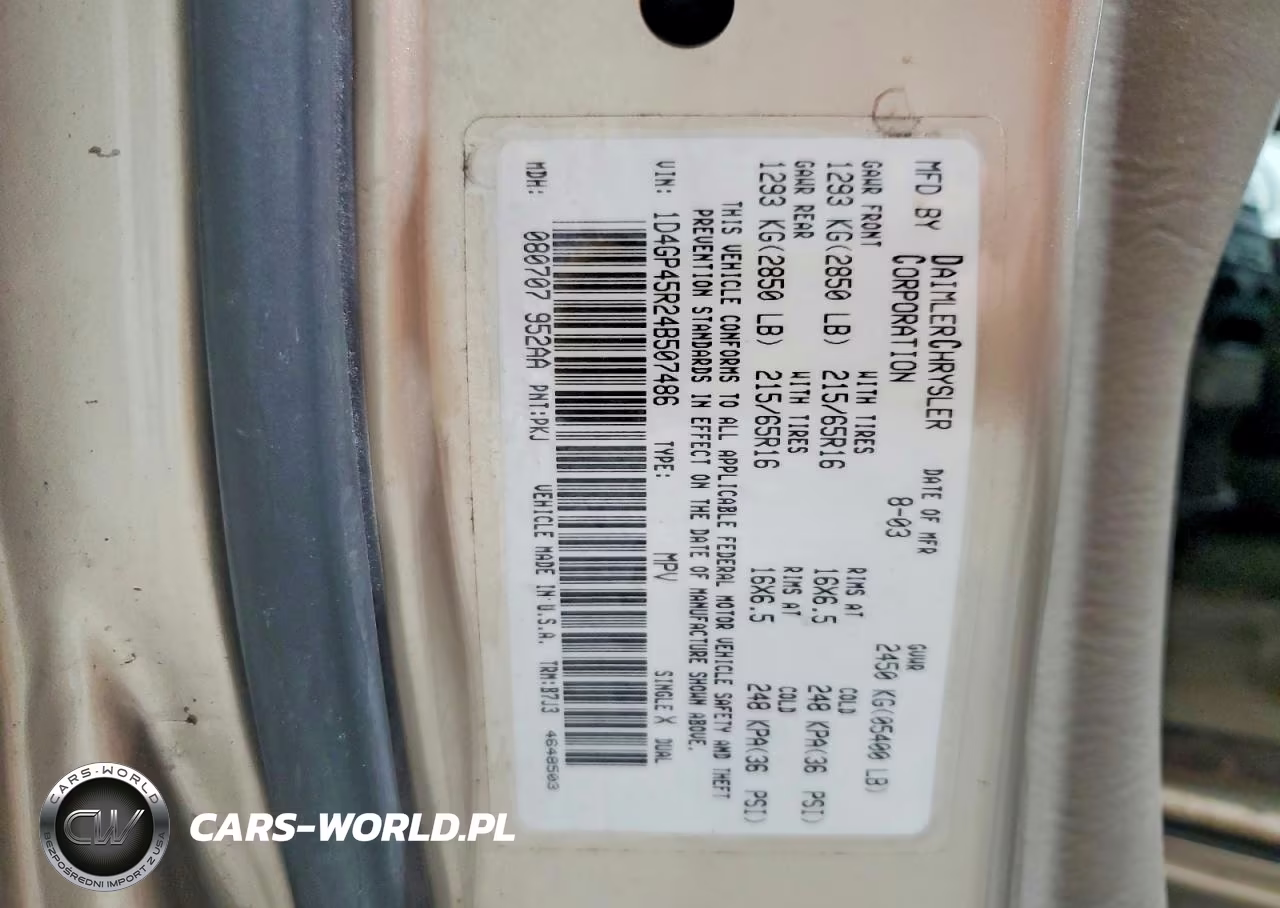 2004 Dodge Caravan Sxt VIN:1D4GP45R24B507486 - 14