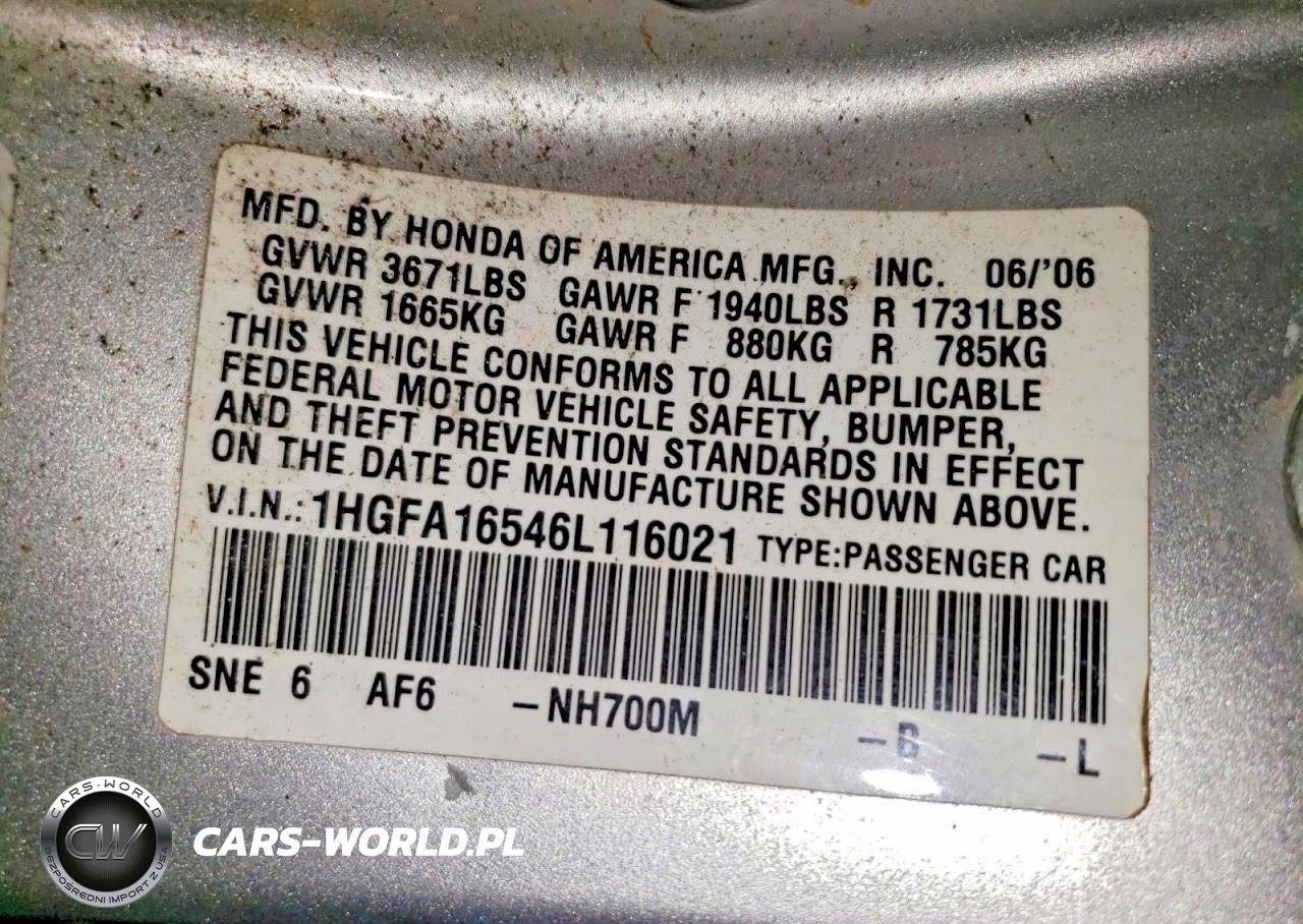 2006 Honda Civic Lx VIN:1HGFA16546L116021 - 13