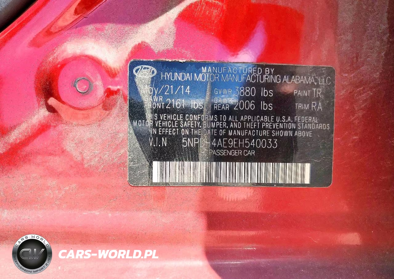 2014 Hyundai Elantra Se VIN:5NPDH4AE9EH540033 - 12