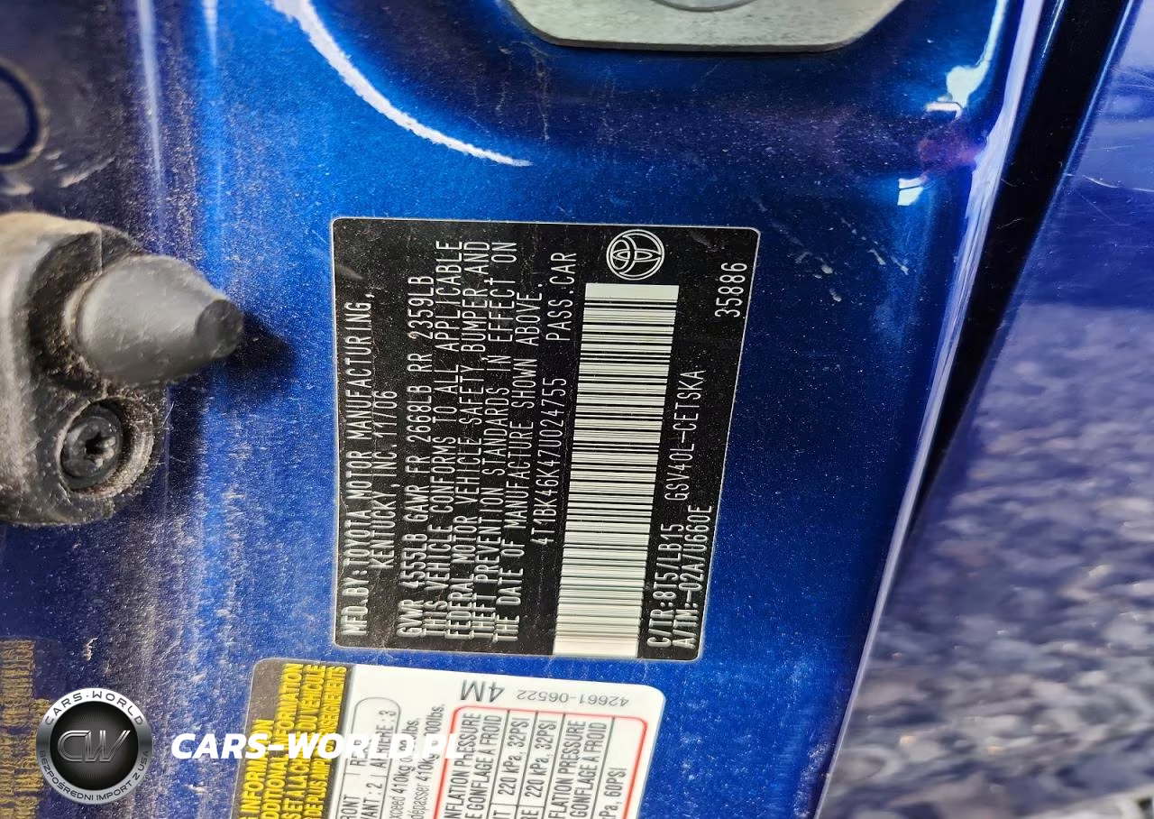2007 Toyota Camry Se V6 VIN:4T1BK46K47U024755 - 12